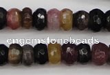 CTO376 15.5 inches 4*6mm faceted rondelle natural tourmaline beads