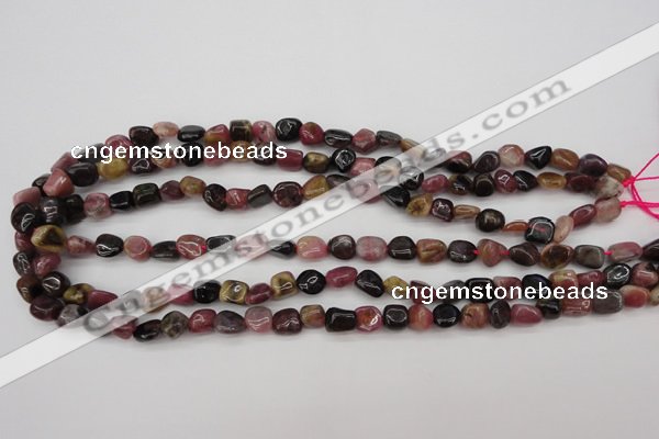 CTO381 15.5 inches 7*9mm natural tourmaline nuggets beads