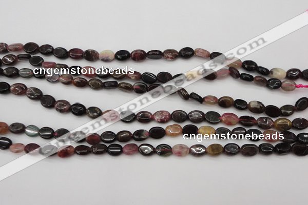 CTO385 15.5 inches 6*8mm oval natural tourmaline beads wholesale