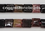 CTO387 15.5 inches 10*10mm square natural tourmaline beads wholesale