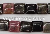 CTO388 15.5 inches 12*12mm square natural tourmaline beads wholesale