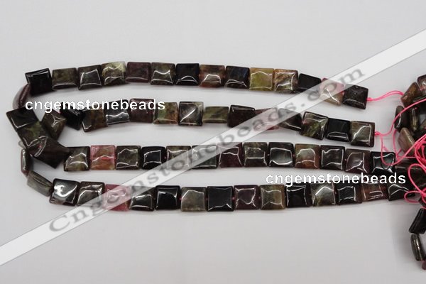 CTO388 15.5 inches 12*12mm square natural tourmaline beads wholesale