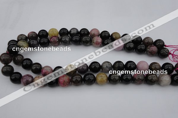 CTO391 15.5 inches 13mm round natural tourmaline gemstone beads