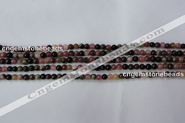 CTO451 15.5 inches 4mm round natural tourmaline gemstone beads