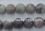 CTO484 15.5 inches 12mm faceted round pink tourmaline gemstone beads