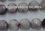 CTO485 15.5 inches 14mm faceted round pink tourmaline gemstone beads