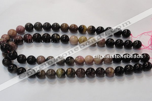CTO53 15.5 inches 12mm round natural tourmaline beads wholesale