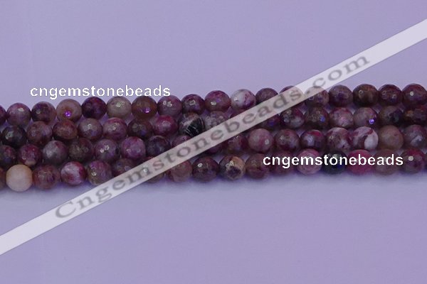 CTO612 15.5 inches 7mm faceted round tourmaline gemstone beads