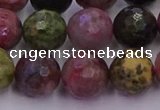 CTO638 15.5 inches 12mm faceted round tourmaline gemstone beads