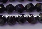CTO646 15.5 inches 8mm faceted nuggets black tourmaline beads