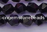 CTO647 15.5 inches 10mm faceted nuggets black tourmaline beads