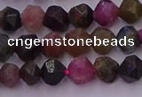 CTO650 15.5 inches 6mm faceted nuggets tourmaline gemstone beads