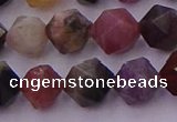 CTO651 15.5 inches 8mm faceted nuggets tourmaline gemstone beads