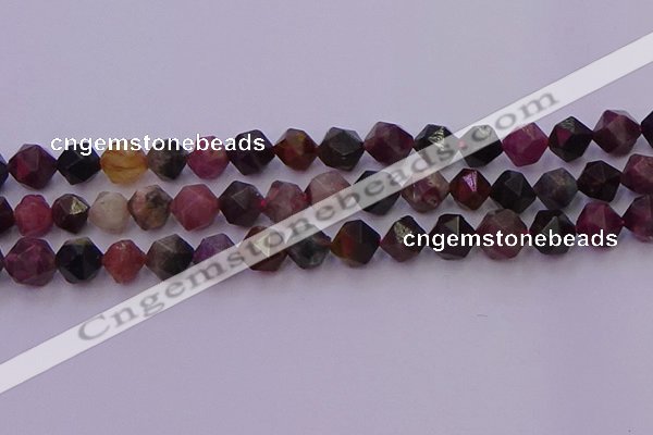 CTO651 15.5 inches 8mm faceted nuggets tourmaline gemstone beads