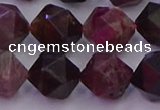 CTO652 15.5 inches 10mm faceted nuggets tourmaline gemstone beads