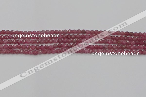 CTO656 15.5 inches 4mm faceted round Chinese tourmaline beads