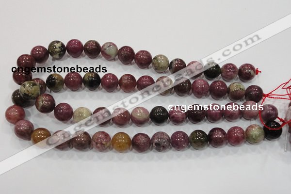 CTO67 15.5 inches 14mm round natural tourmaline gemstone beads