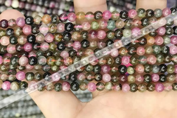 CTO670 15.5 inches 4mm round natural tourmaline beads wholesale