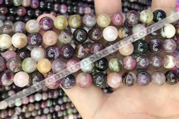 CTO672 15.5 inches 8mm round natural tourmaline beads wholesale