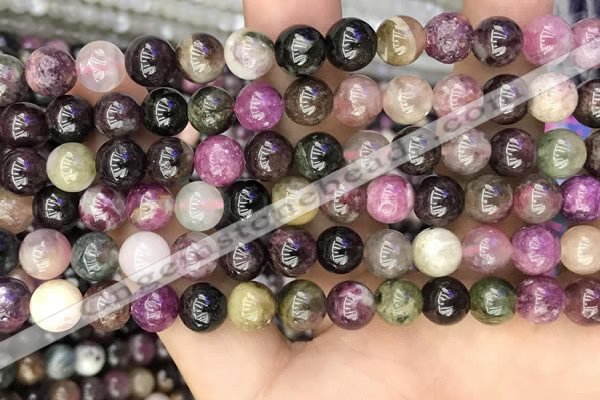 CTO673 15.5 inches 8mm round natural tourmaline beads wholesale