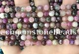 CTO676 15.5 inches 6mm faceted round natural tourmaline beads