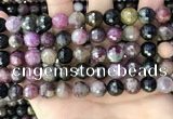 CTO678 15.5 inches 10mm faceted round natural tourmaline beads