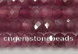 CTO685 15.5 inches 3*3.5mm faceted rondelle red tourmaline beads