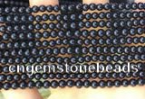 CTO710 15.5 inches 4mm round black tourmaline gemstone beads