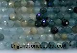 CTO737 15 inches 3mm faceted round green tourmaline beads