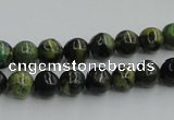 CTP03 15.5 inches 8mm round yellow green pine gemstone beads wholesale