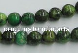 CTP04 15.5 inches 10mm round yellow green pine gemstone beads wholesale