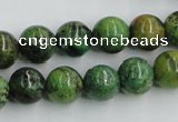 CTP05 15.5 inches 12mm round yellow green pine gemstone beads wholesale