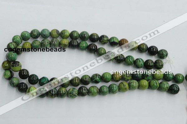 CTP05 15.5 inches 12mm round yellow green pine gemstone beads wholesale