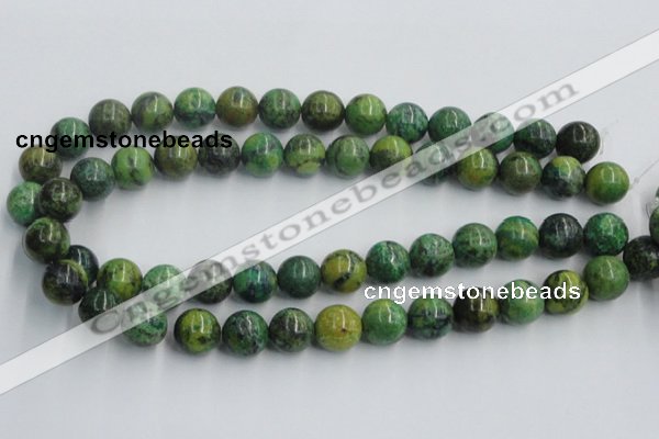 CTP06 15.5 inches 14mm round yellow green pine gemstone beads wholesale