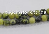 CTP100 15.5 inches 4mm round yellow pine turquoise beads wholesale