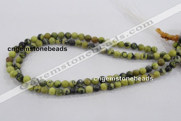 CTP100 15.5 inches 4mm round yellow pine turquoise beads wholesale