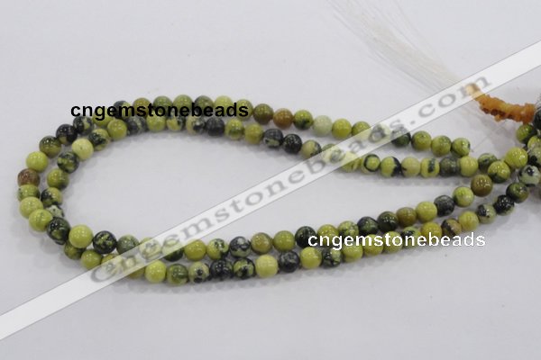 CTP101 15.5 inches 6mm round yellow pine turquoise beads wholesale