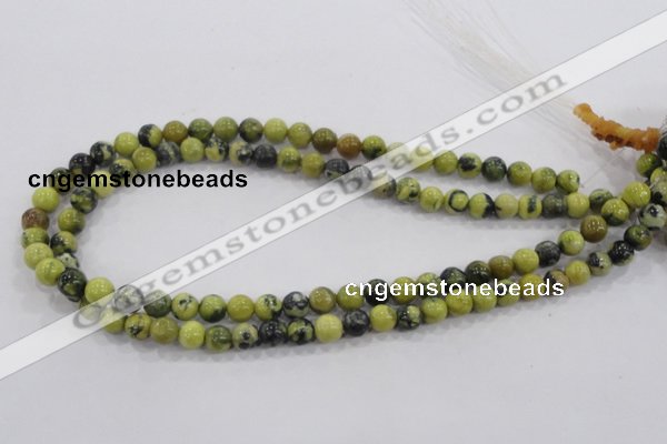 CTP102 15.5 inches 8mm round yellow pine turquoise beads wholesale