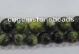 CTP103 15.5 inches 10mm round yellow pine turquoise beads wholesale