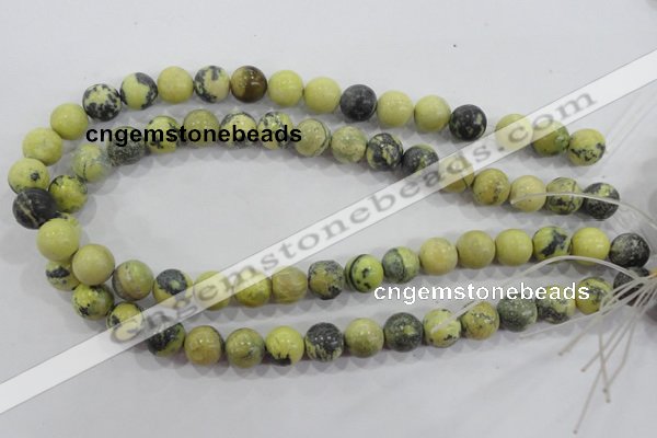 CTP104 15.5 inches 12mm round yellow pine turquoise beads wholesale