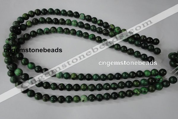 CTP202 15.5 inches 8mm round yellow pine turquoise beads wholesale