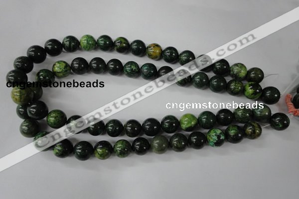 CTP205 15.5 inches 14mm round yellow pine turquoise beads wholesale