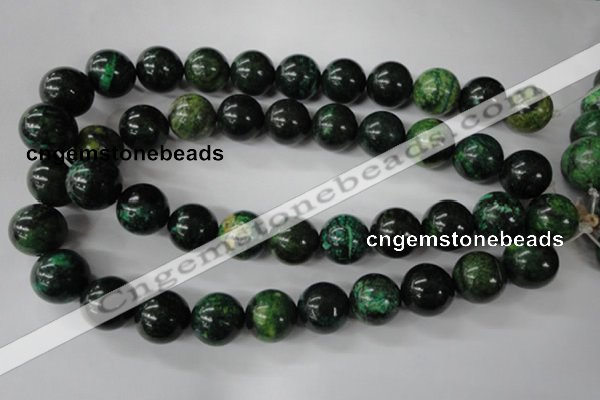 CTP207 15.5 inches 18mm round yellow pine turquoise beads wholesale