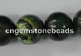 CTP208 15.5 inches 20mm round yellow pine turquoise beads wholesale