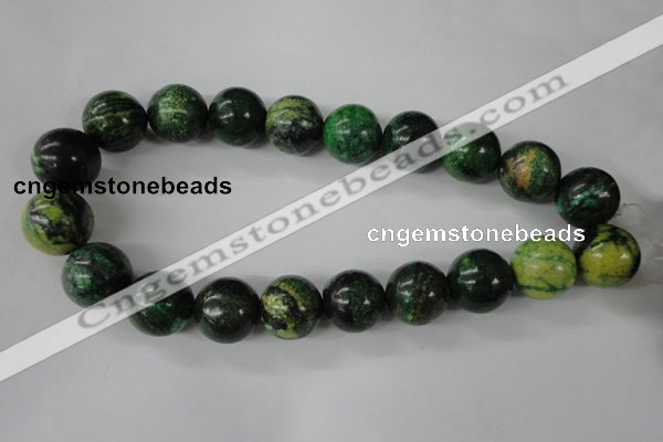 CTP208 15.5 inches 20mm round yellow pine turquoise beads wholesale