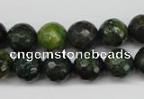 CTP213 15.5 inches 10mm faceted round yellow pine turquoise beads