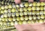 CTP223 15.5 inches 10mm round yellow turquoise beads wholesale