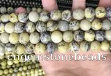 CTP224 15.5 inches 12mm round yellow turquoise beads wholesale