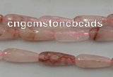 CTR02 15.5 inches 6*16mm faceted teardrop pink quartz beads