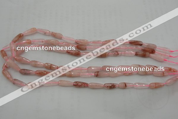 CTR02 15.5 inches 6*16mm faceted teardrop pink quartz beads